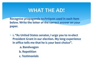 Writing Propaganda propaganda | PPTX