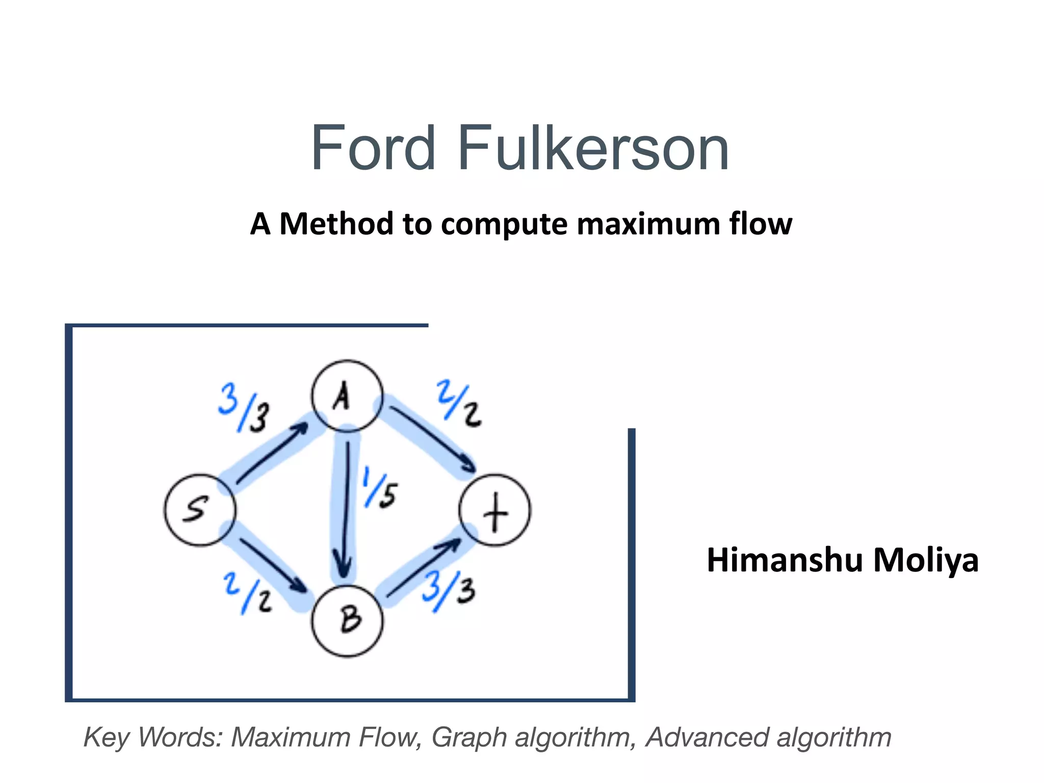 Ford Fulkerson Algorithm | PPT