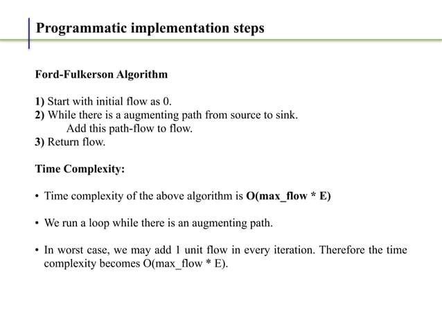 Ford Fulkerson Algorithm | PPT