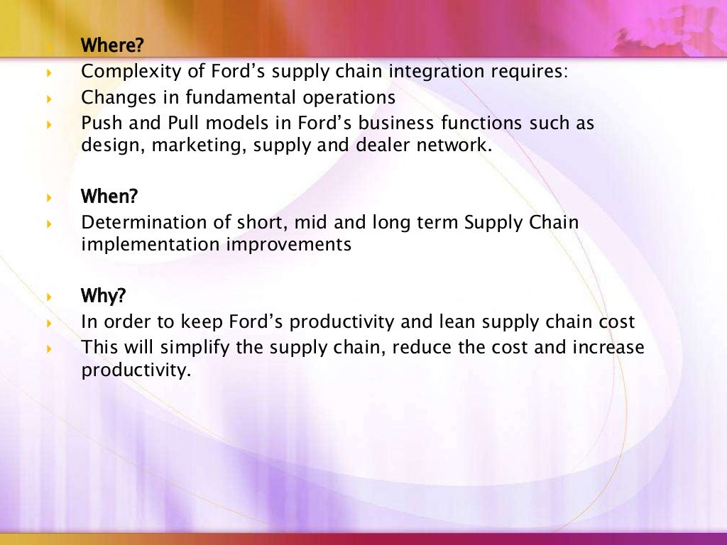 ford supply chain case study