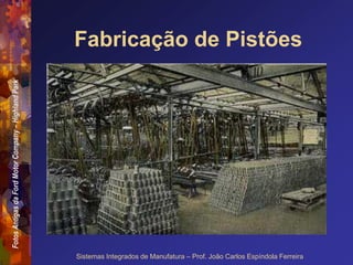 Fotos
Antigas
da
Ford
Motor
Company
–
Highland
Park
Sistemas Integrados de Manufatura – Prof. João Carlos Espíndola Ferreira
Fabricação de Pistões
 