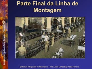 Fotos
Antigas
da
Ford
Motor
Company
–
Highland
Park
Sistemas Integrados de Manufatura – Prof. João Carlos Espíndola Ferreira
Parte Final da Linha de
Montagem
 