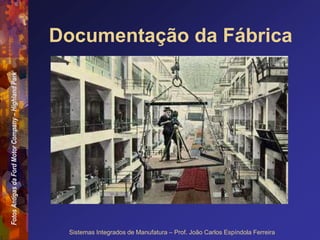 Fotos
Antigas
da
Ford
Motor
Company
–
Highland
Park
Sistemas Integrados de Manufatura – Prof. João Carlos Espíndola Ferreira
Documentação da Fábrica
 