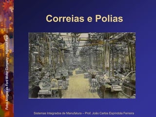 Fotos
Antigas
da
Ford
Motor
Company
–
Highland
Park
Sistemas Integrados de Manufatura – Prof. João Carlos Espíndola Ferreira
Correias e Polias
 