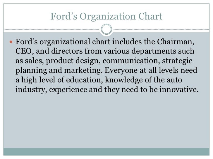 Ford Motor Company Organizational Chart 2016