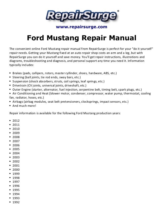 1990 Ford mustang service manual #6