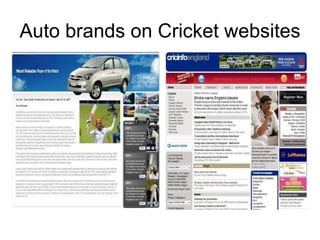 Auto brands on Cricket websites 