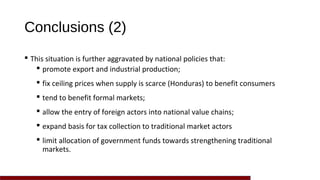 Traditional markets for poverty reduction and food security: Exploring policy options in Honduras and Nicaragua