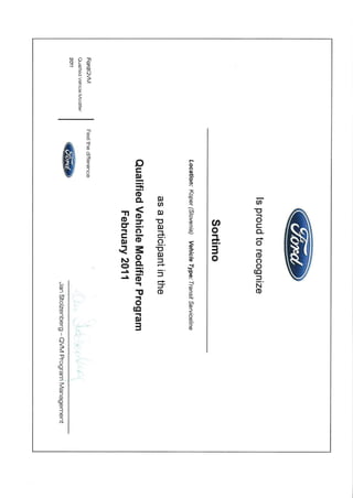 Sortimo Ford qualified vehicle modifier