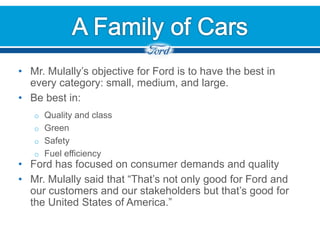 Ford Performance Objectives Ford’S Strategic Positioning | PPTX