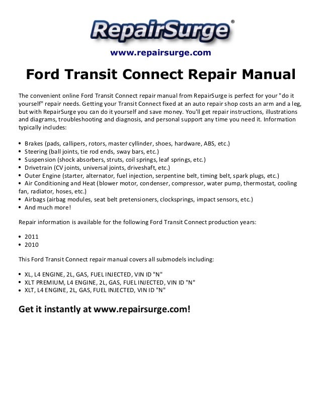 Ford transit connect repair service manual online #8