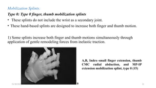 Forearm based and hand-finger-thumb orthosis | PPTX