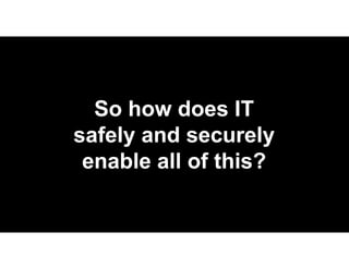 So how does IT 
safely and securely 
enable all of this? 
 