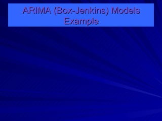 ARIMA (Box-Jenkins) Models Example 
