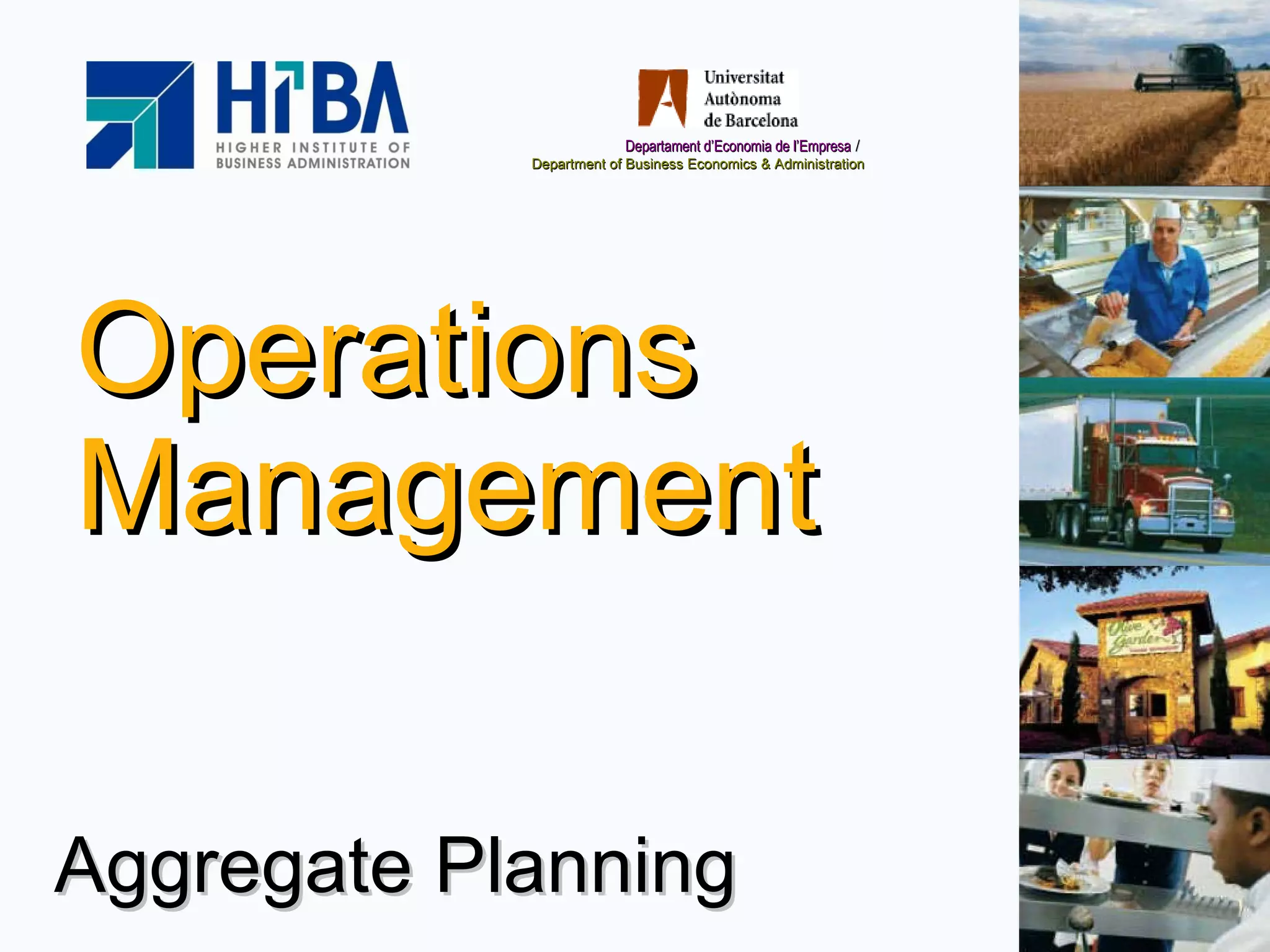 Operations Management Aggregate Planning 