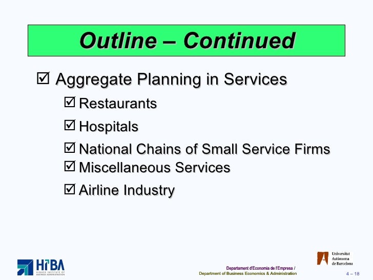 Identify optional strategies for developing an aggregate plan