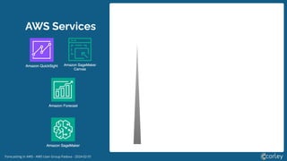 Forecasting in AWS - AWS User Group Padova - 2024-02-01
AWS Services
 