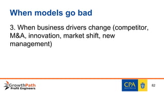 When models go bad
3. When business drivers change (competitor,
M&A, innovation, market shift, new
management)
82
 