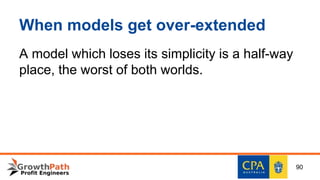 When models get over-extended
A model which loses its simplicity is a half-way
place, the worst of both worlds.
90
 
