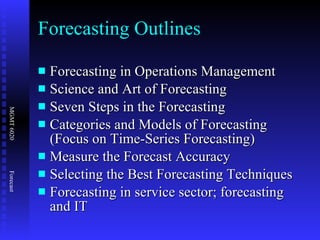 Forecasting Outlines ,[object Object],[object Object],[object Object],[object Object],[object Object],[object Object],[object Object]