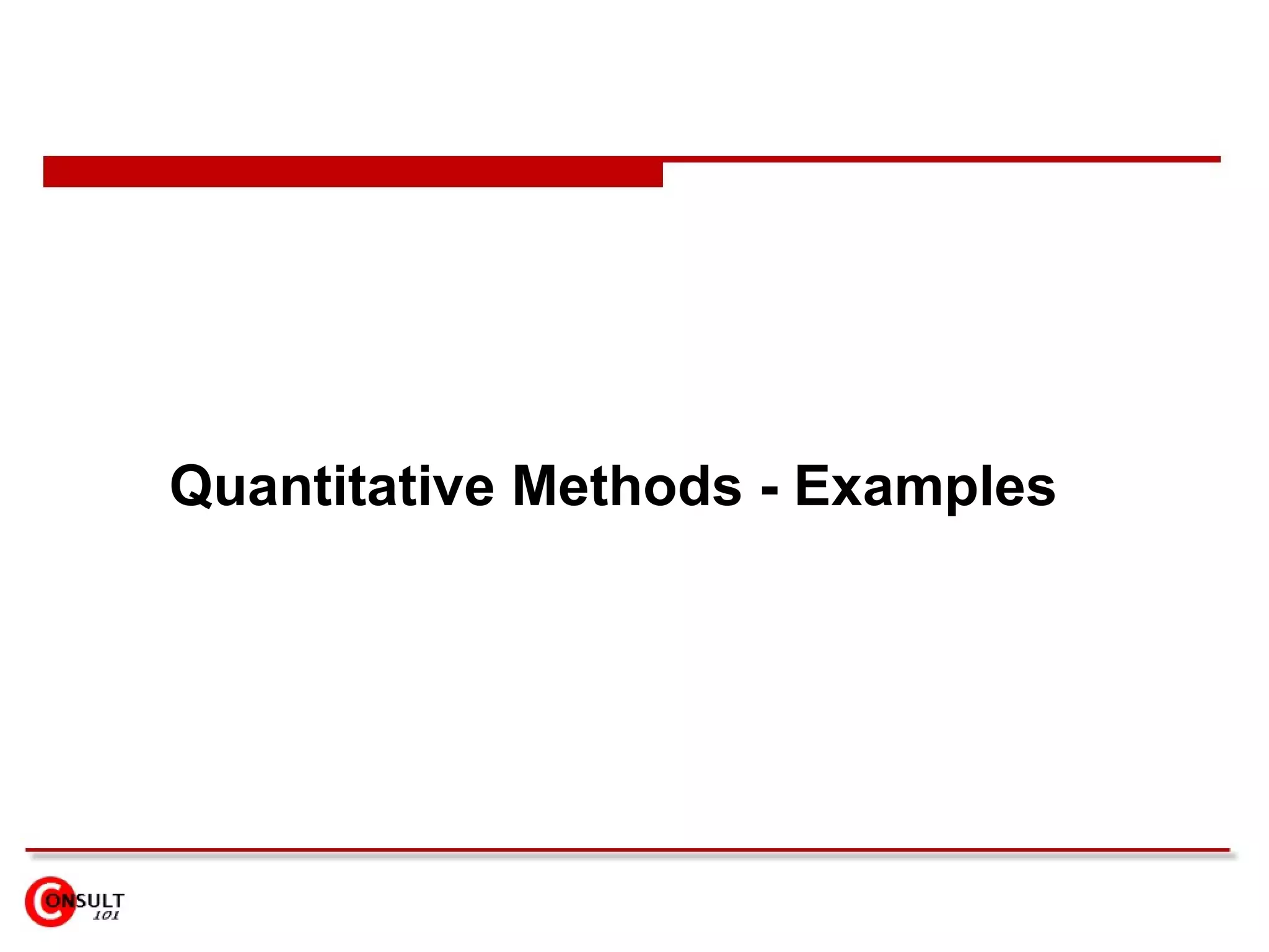 Quantitative Methods - Examples 
