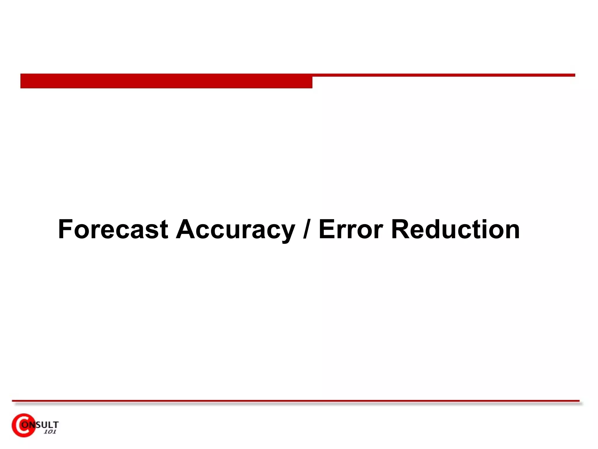 Forecast Accuracy / Error Reduction 