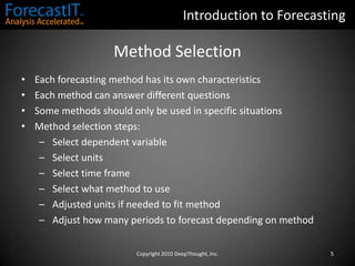 ForecastIT 1. Introduction to Forecasting | PPTX