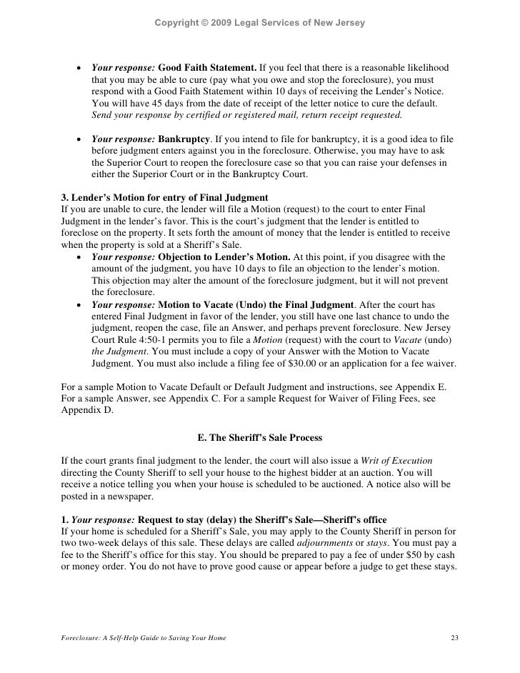 foreclosure response to notice of final cure payment form