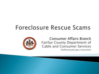 Consumer Affairs Branch
Fairfax County Department of
Cable and Consumer Services
fairfaxcounty.gov/consumer
 