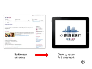 Banktjenester   Guider og verktøy
for startups    for å starte bedrift
 