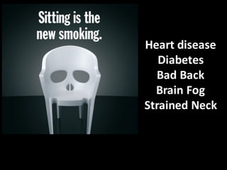 Heart	
  disease
Diabetes
Bad	
  Back
Brain	
  Fog
Strained	
  Neck
 