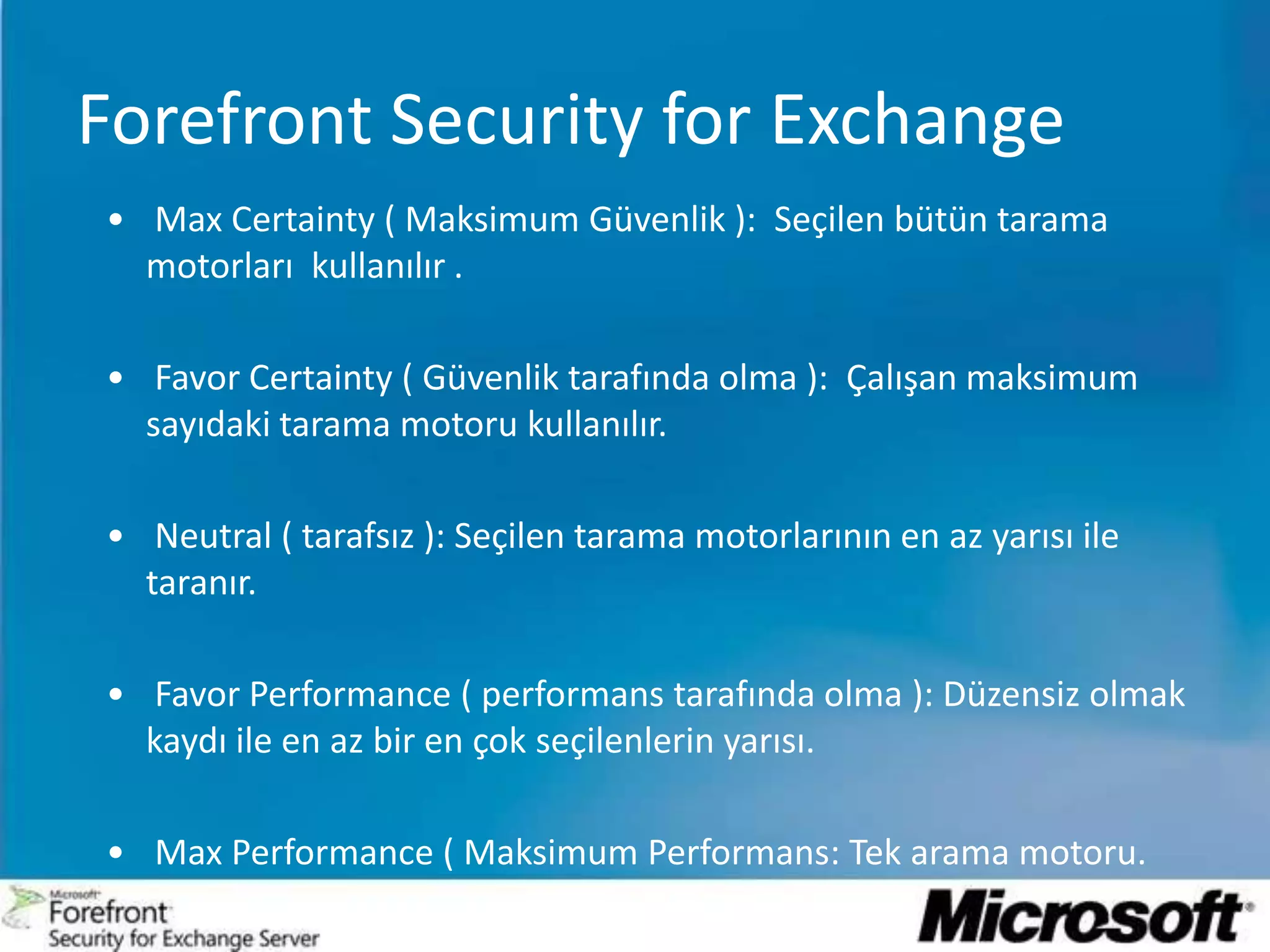 Forefront Security for ExchangeHistory