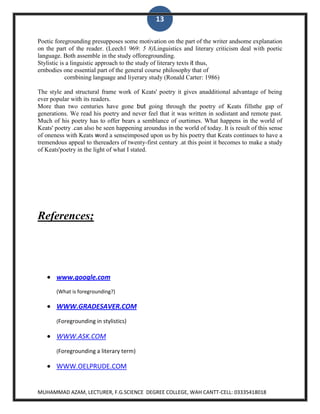 Foregrounding By Muhammad Azam | DOCX