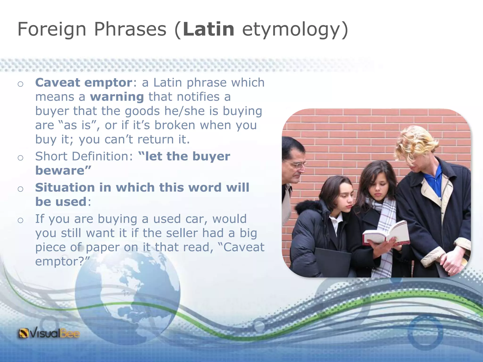 Foreign Phrases that are commonly used in the English language | PPTX