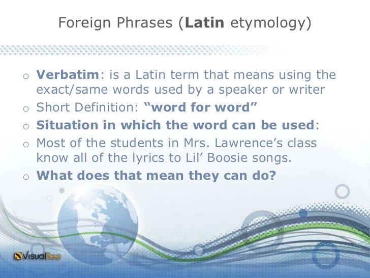 Foreign Phrases that are commonly used in the English language