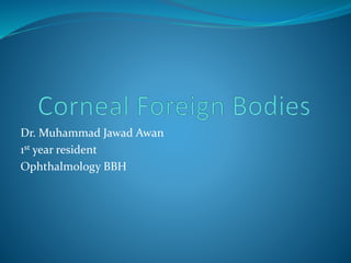 Dr. Muhammad Jawad Awan
1st year resident
Ophthalmology BBH
 