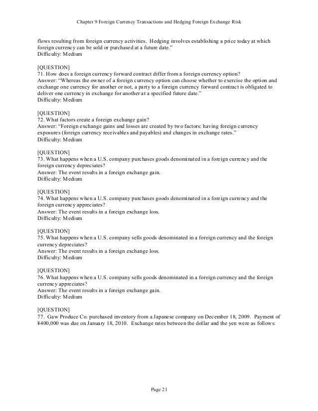 Foreign Currency Transactions And Hedging - 