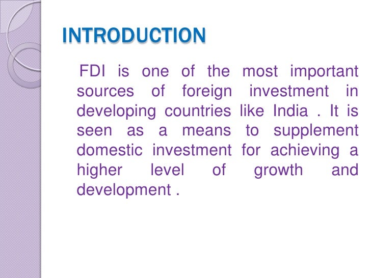 Foreign direct investment (f