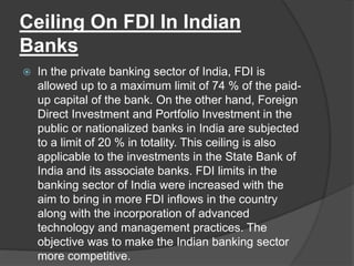 Foreign direct investment in banking sector | PPTX