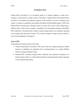 Foreign direct investment in india an analytical study | PDF
