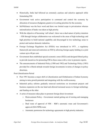 Foreign direct investment in india an analytical study | PDF