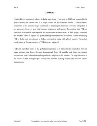 Foreign direct investment in india an analytical study | PDF