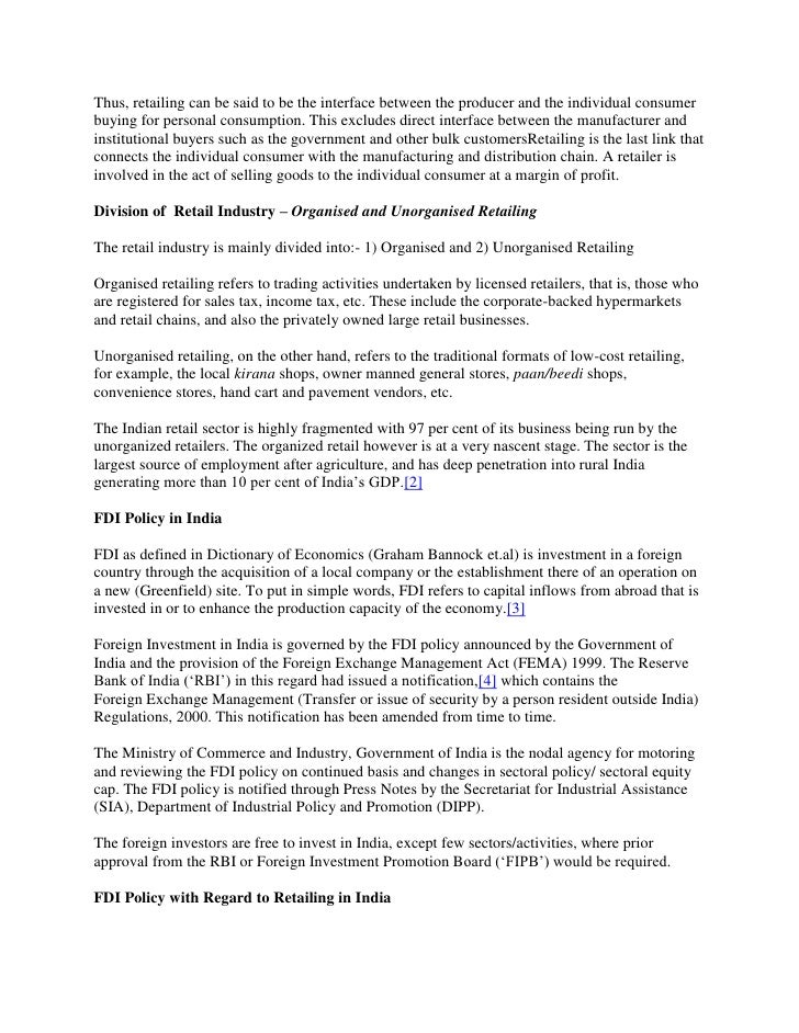 division of retail industry organised and unorganised retailing The retail market, (including organised and unorganised retail), was at rs 23 lakh crore organized retail - organised traders/retailers, who are licensed for trading of trained manpower lack of proper infrastructure and distribution channel. division of retail industry organised and unorganised retailing The retail market, (including organised and unorganised retail), was at rs 23 lakh crore organized retail - organised traders/retailers, who are licensed for trading of trained manpower lack of proper infrastructure and distribution channel.