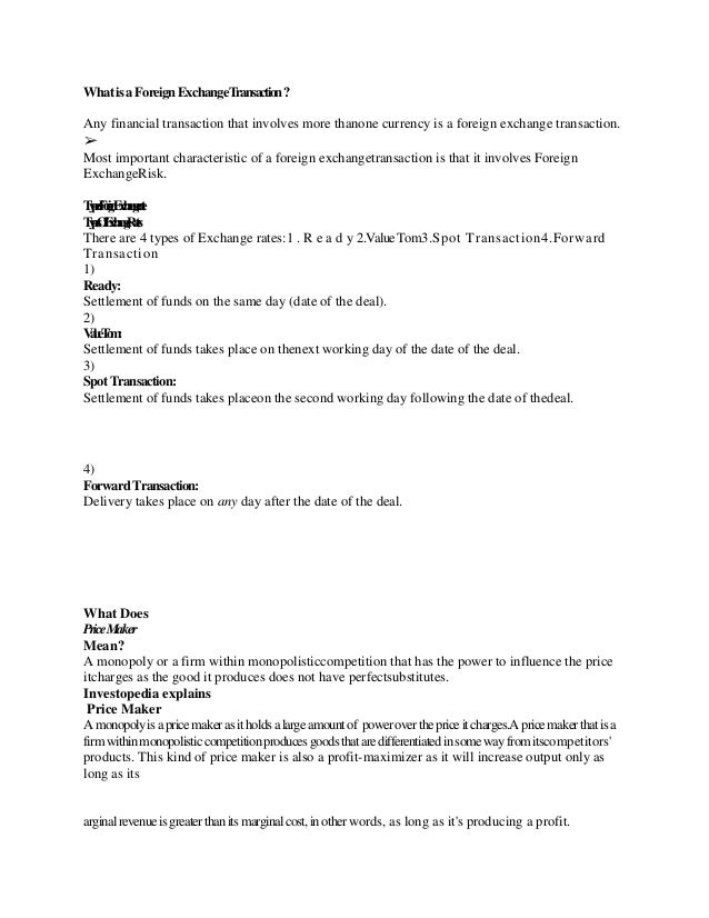 Foreign exchange transaction