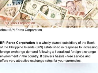 Bpi forex sale