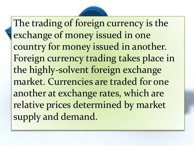 Foreign Exchange Department Report - 