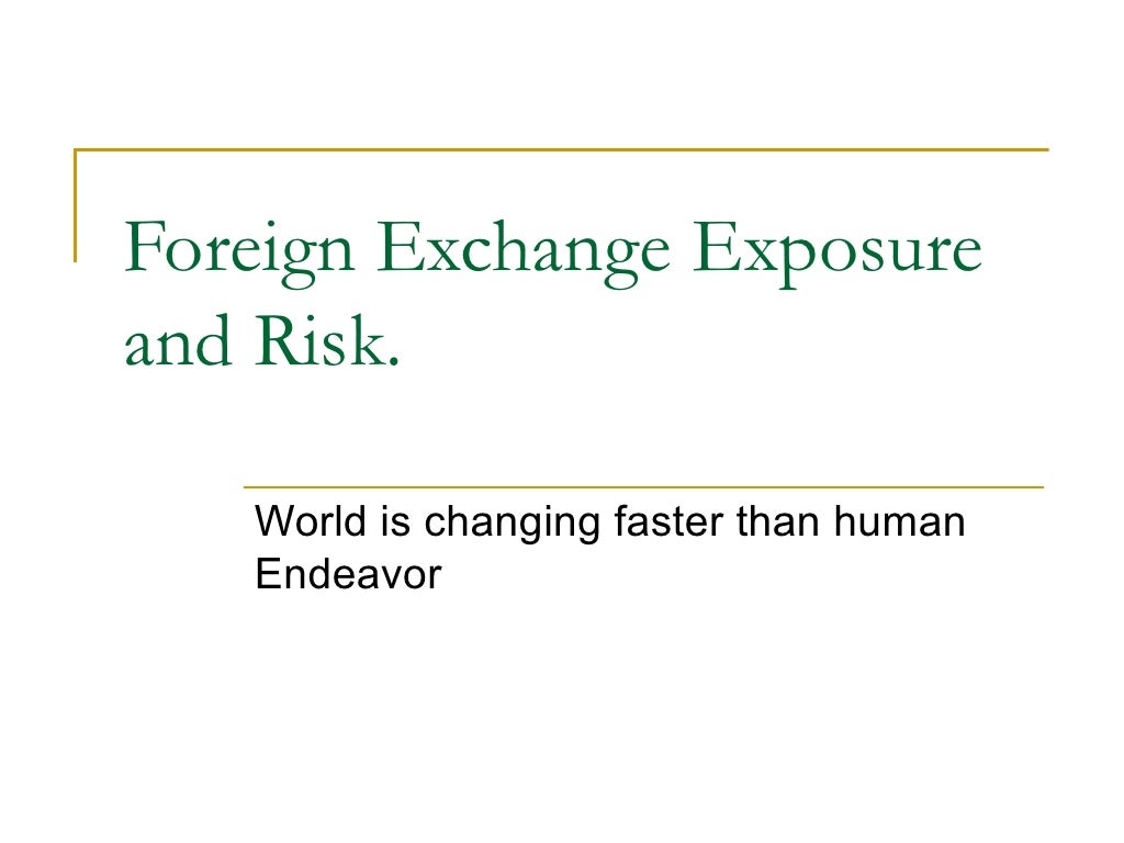 Foreign Currency Exposure And Risk