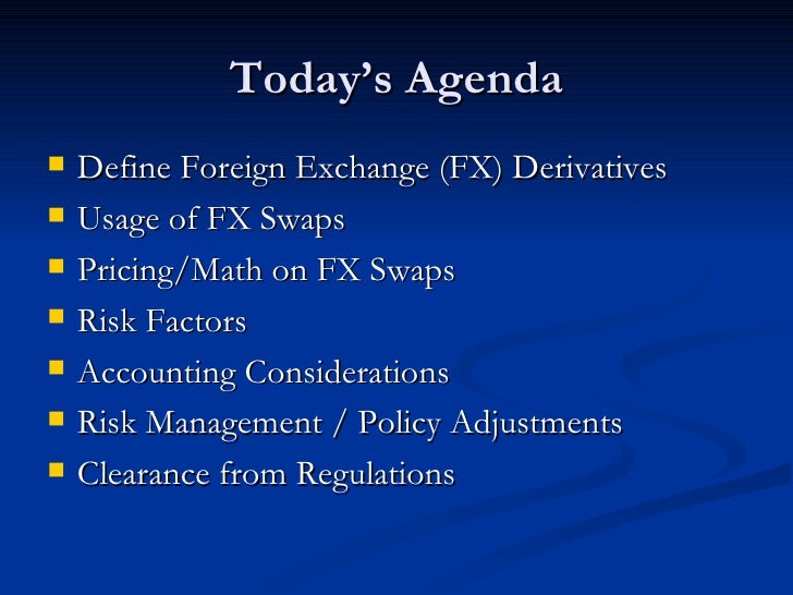Forex swap derivative