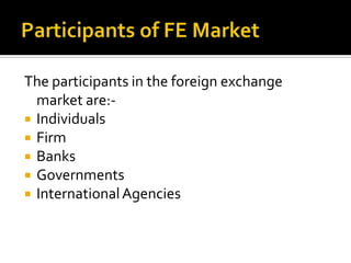 Foreign Exchange and Forward ContractsWhat is a forward foreign exchange contract?(An agreement to exchange one currency for another on some date in the future at a price set now [the forward exchange rate]).