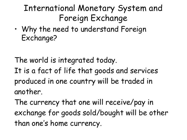 Foreign exchange system